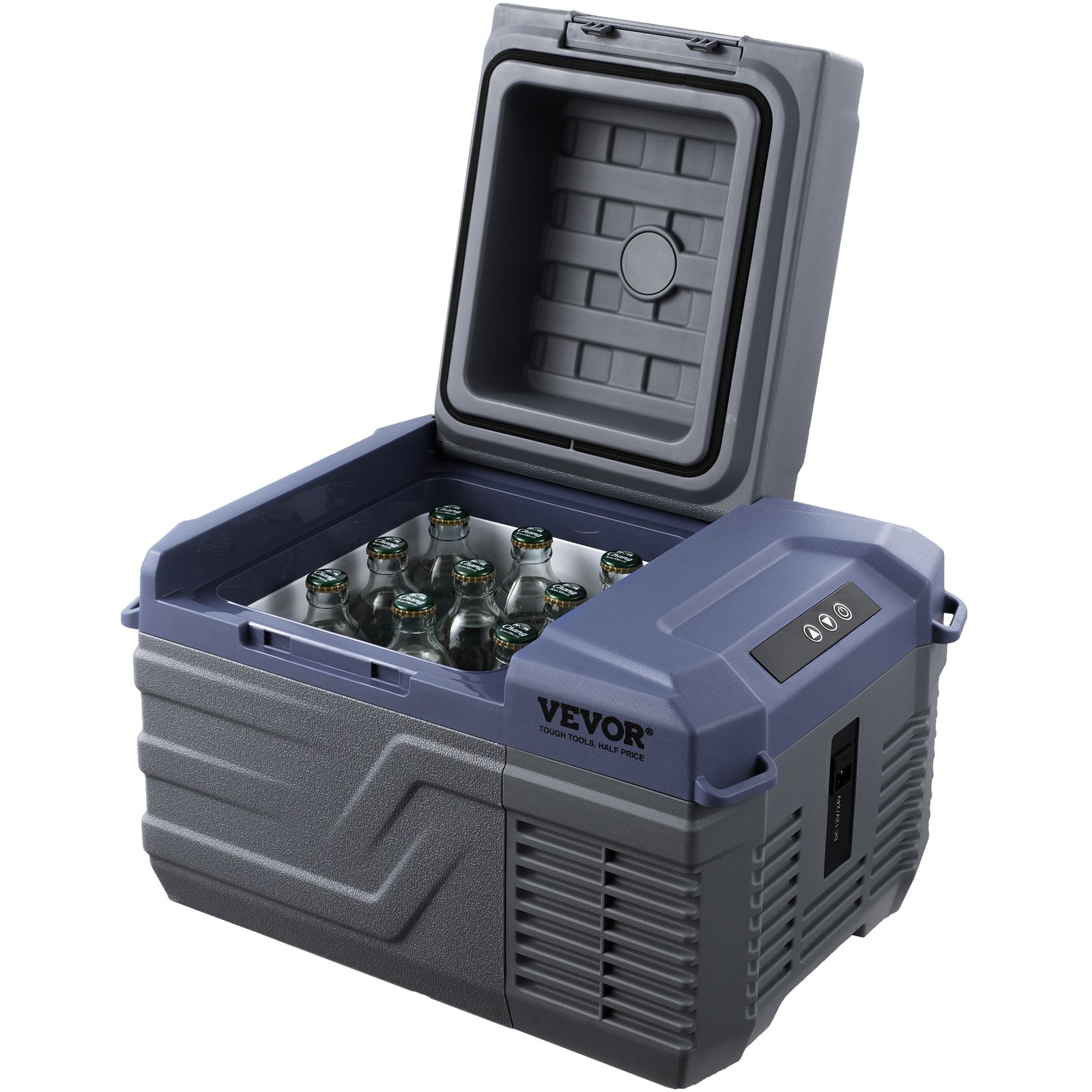 VEVOR Autokoelkast, 12-volt autokoelkast, draagbare 12-liter vriezer met één temperatuurzone, instelbaar temperatuurbereik van -4℉ tot 68℉, 12/24V DC en 100-240V AC compressor koeler voor buiten, kamperen en camperen