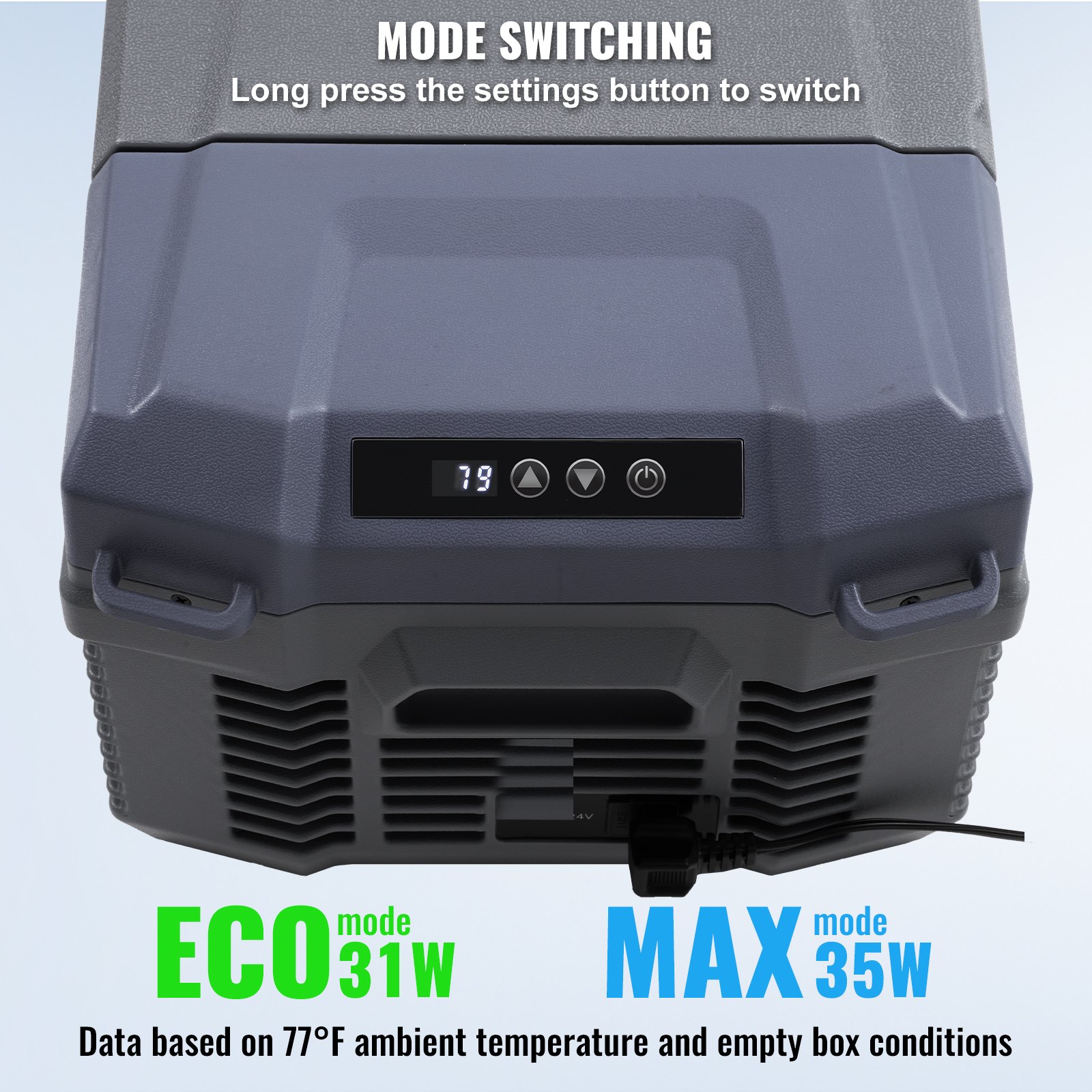 VEVOR Autokoelkast, 12-volt autokoelkast, draagbare 15-liter vriezer met één temperatuurzone, instelbaar temperatuurbereik van -4℉ tot 68℉, 12/24V DC en 100-240V AC compressor koeler voor buiten, kamperen en camperen