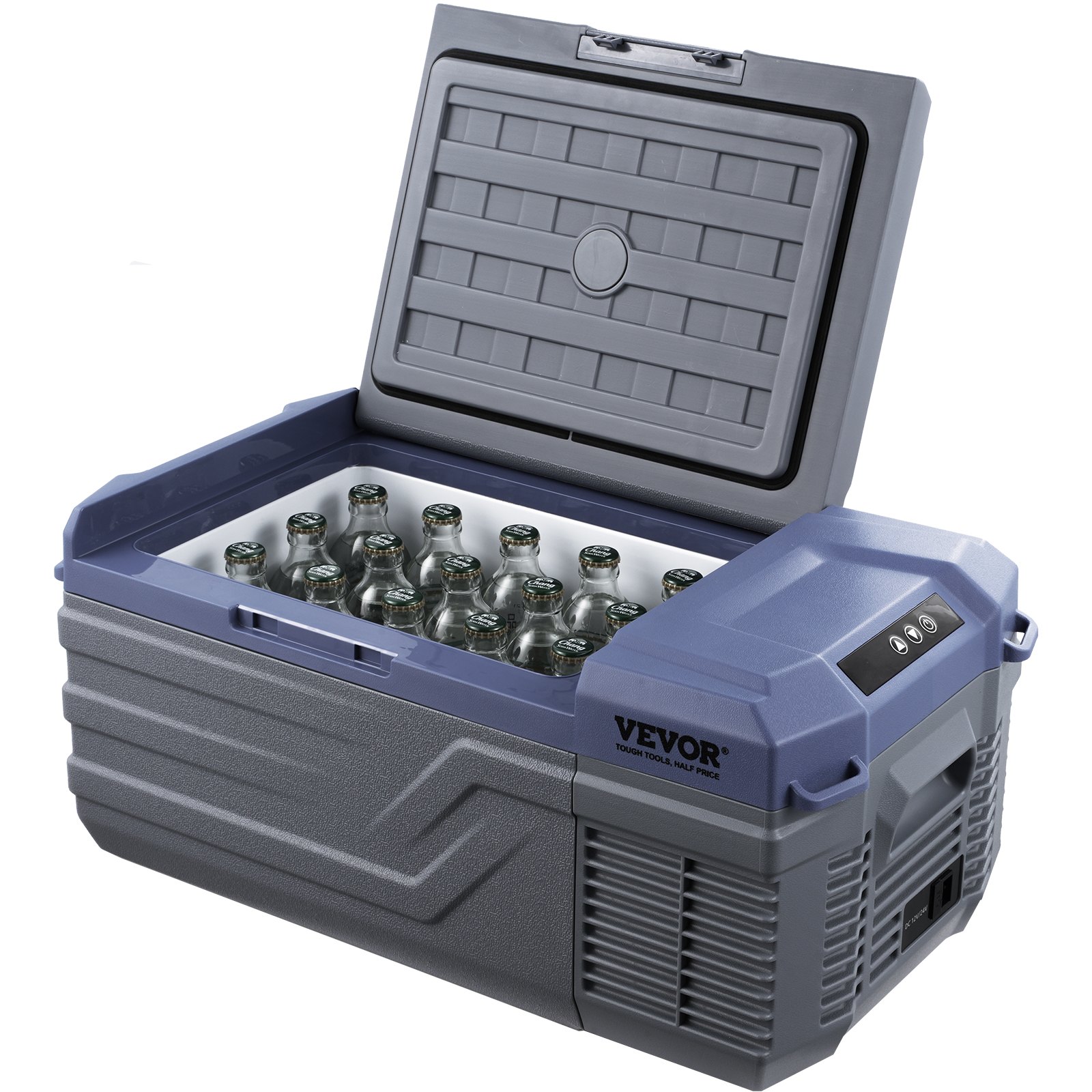 VEVOR Autokoelkast, 12-volt autokoelkast, draagbare 15-liter vriezer met één temperatuurzone, instelbaar temperatuurbereik van -4℉ tot 68℉, 12/24V DC en 100-240V AC compressor koeler voor buiten, kamperen en camperen