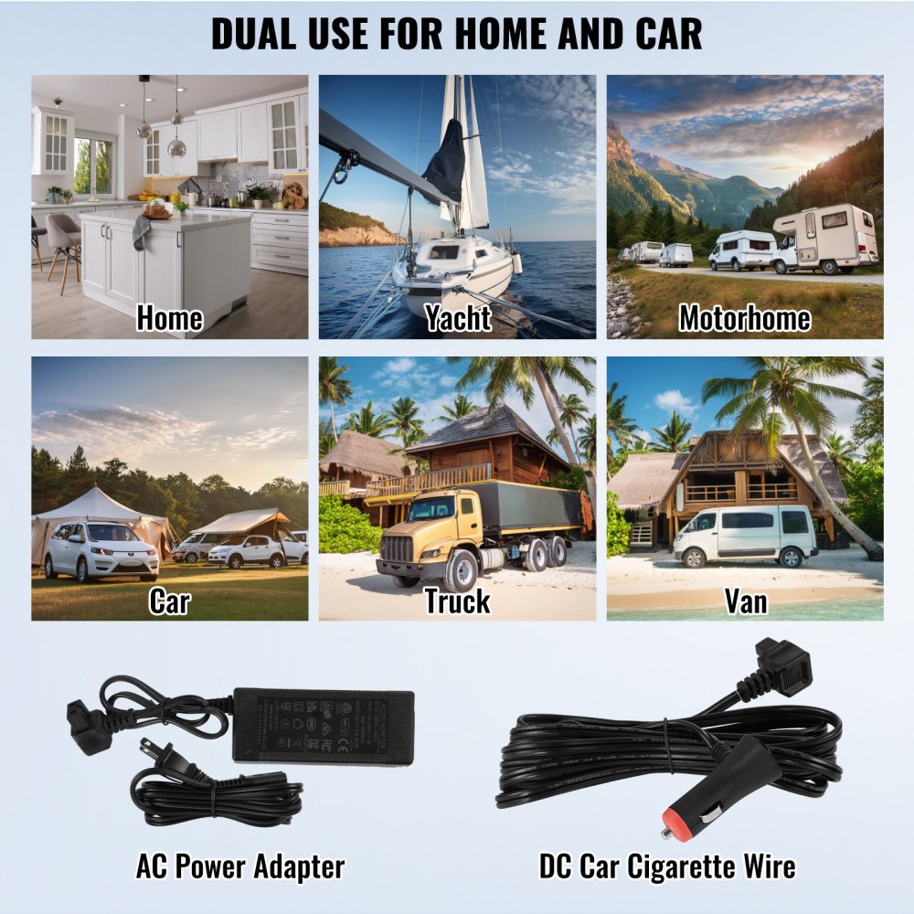 VEVOR 25L Compressor Koelbox met Vriesvak en LED-display voor op Reis, -20 tot 20°C, 12/24V DC en 110/240V AC, Draagbare Autokoelkast met ECO/MAX-modus voor Auto, Camping, Boot en Camper