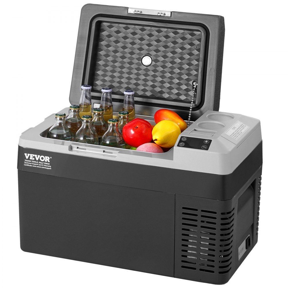 VEVOR 25L Compressor Koelbox met Vriesvak en LED-display voor op Reis, -20 tot 20°C, 12/24V DC en 110/240V AC, Draagbare Autokoelkast met ECO/MAX-modus voor Auto, Camping, Boot en Camper