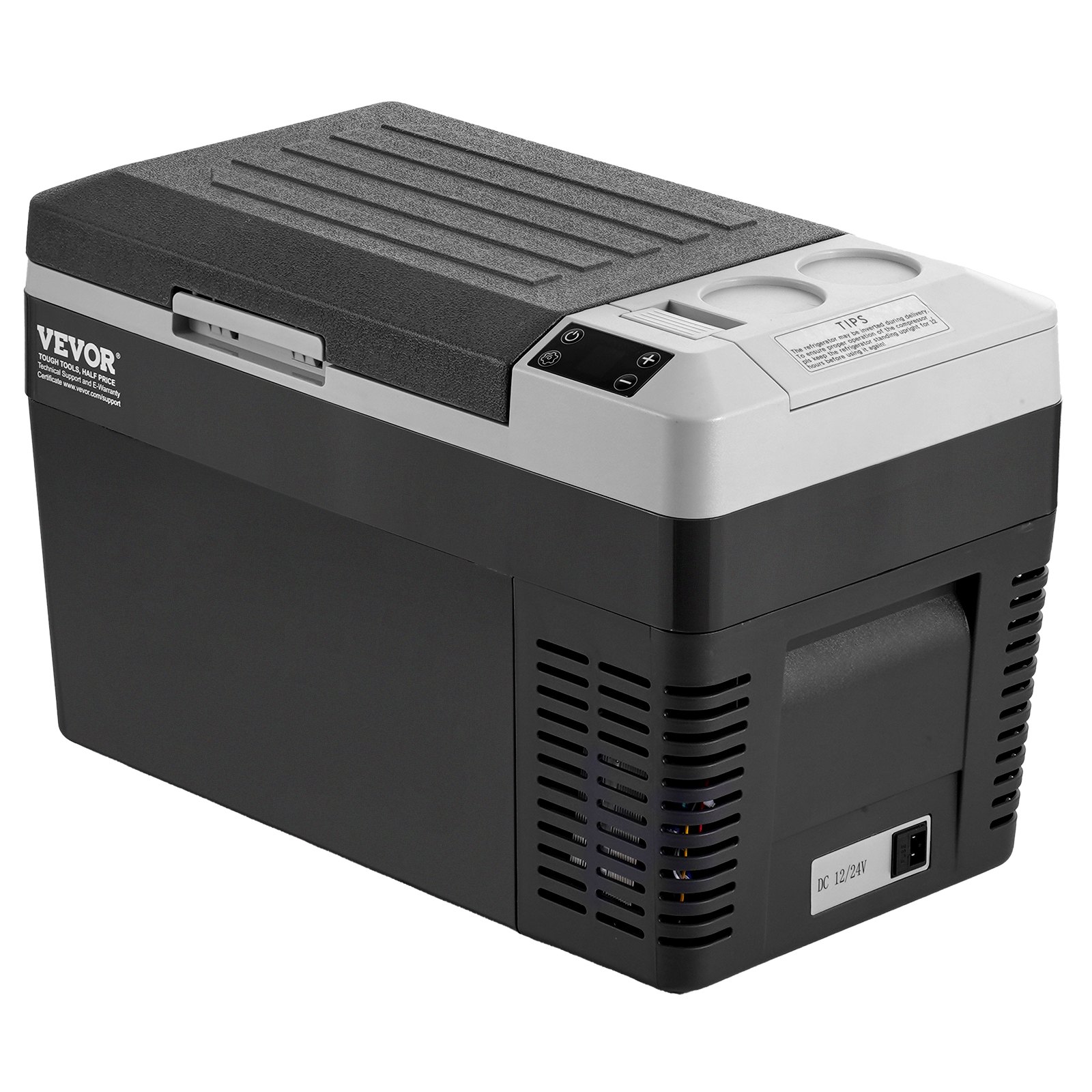 VEVOR 25L Compressor Koelbox met Vriesvak en LED-display voor op Reis, -20 tot 20°C, 12/24V DC en 110/240V AC, Draagbare Autokoelkast met ECO/MAX-modus voor Auto, Camping, Boot en Camper