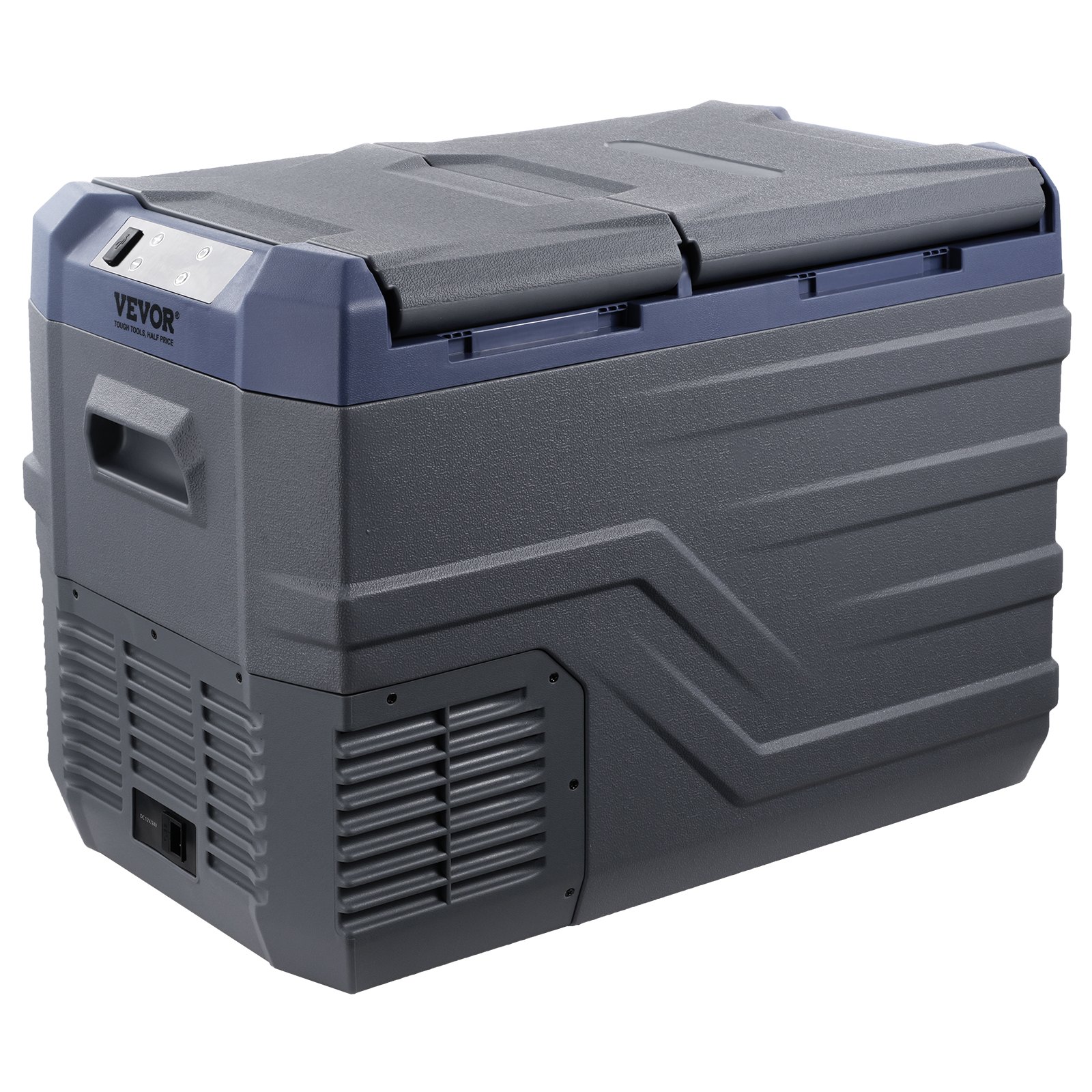 VEVOR Autokoelkast, 32L draagbare vriezer met twee zones, 12V autokoelkast, instelbaar bereik van -4℉ tot 68℉, 12/24V DC en 100-240V AC compressorkoeler voor kamperen, camper