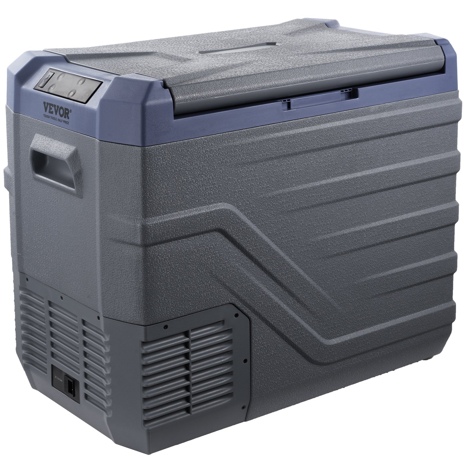 VEVOR Autokoelkast, 12-volt autokoelkast, 45 liter draagbare vriezer met één temperatuurzone en ingebouwde verlichting, -20°C tot 20°C, 12/24V DC en 100-240V AC compressor koeler voor buitengebruik, kamperen en camperen.