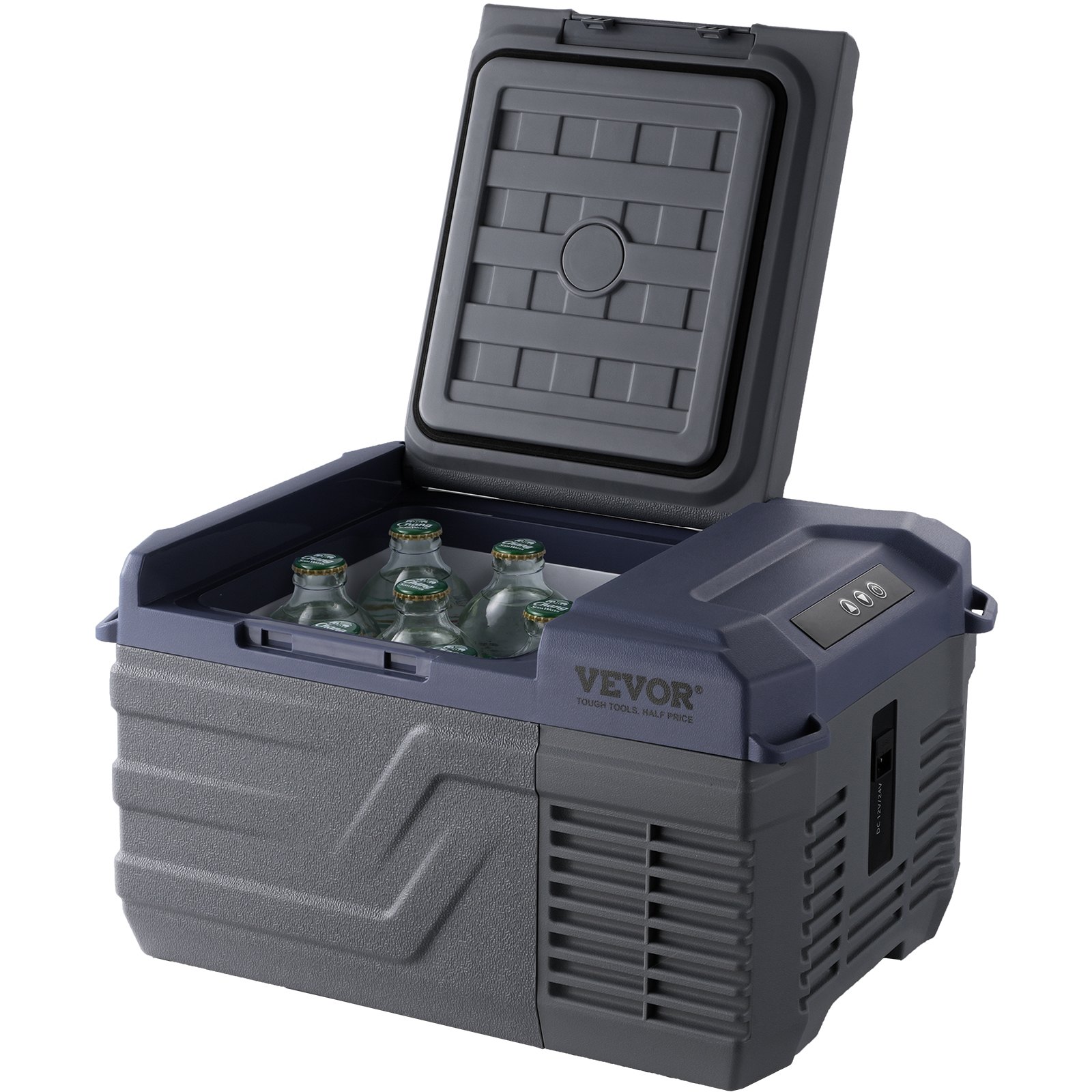 VEVOR Autokoelkast, 12 Volt Autokoelkast, Draagbare 9 Liter Vriezer met één Zone, Instelbaar Bereik van -4°F tot 68°F, 12/24V DC en 100-240V AC Compressorkoeler voor Buiten, Camping, Camper