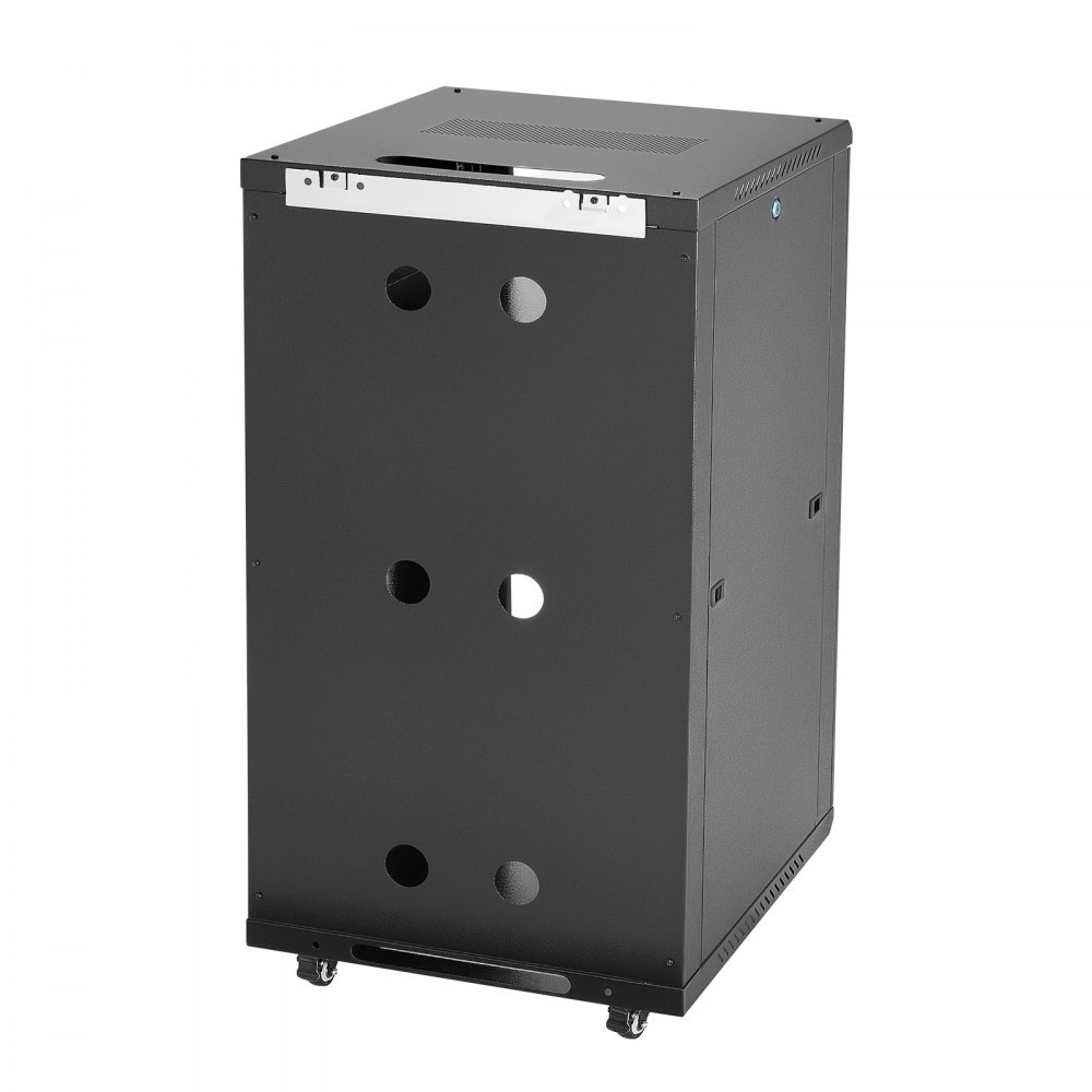VEVOR 22U netwerkkast, 600 mm diep, max. draagvermogen 136 kg, serverkast rackbehuizing met afsluitbare gehard glazen deur, zijpanelen, serverrack voor IT-apparatuur, audiovisuele apparatuur
