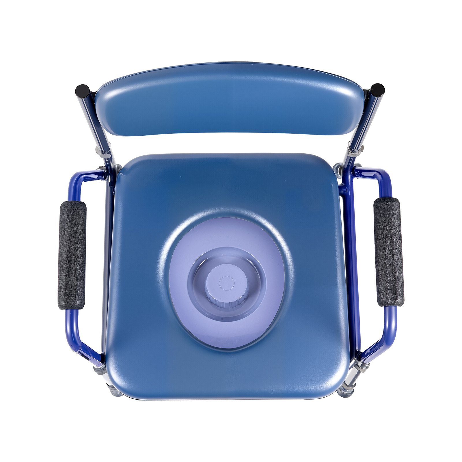 VEVOR Nachtkastje Commode Stoel 181 kg Draagvermogen, Verhoogde Toiletzitting met Gevoerde Zitting en Rugleuning, Verwijderbare 5 L Emmer, In Hoogte Verstelbare Commode Stoel (815-915 mm) voor Volwassenen