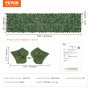 VEVOR Artificial Hedge 401 x 99 cm Ivy Leaf Privacy Screen Silk Fabric Leaves PE Underlay Plastic Frame Material Privacy Screen with Leaves Plant Wall Fence Ideal for Garden Patio Balcony