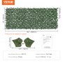 VEVOR Artificial Hedge 249 x 99 cm Ivy Leaf Privacy Screen Silk Fabric Leaves Plastic Frame Material Privacy Screen with Leaves Plant Wall Fence Ideal for Garden Patio Balcony