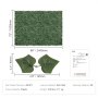 VEVOR ivy privacy fence, 96"x72", with measurements, silk cloth leaves, and plastic frame detail.