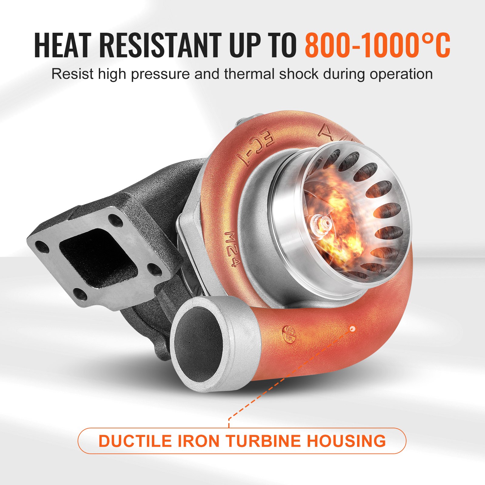 VEVOR Turbocompressor met pakkingset Turbocompressorvervanging voor automotoren Compatibel met 2,5L - 6L motorinhoud, hittebestendige motor Turbocompressor met K418-legering waaier