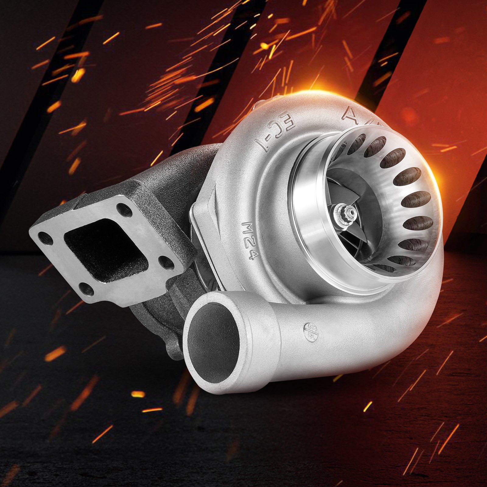 VEVOR Turbocompressor met pakkingset Turbocompressorvervanging voor automotoren Compatibel met 2,5L - 6L motorinhoud, hittebestendige motor Turbocompressor met K418-legering waaier