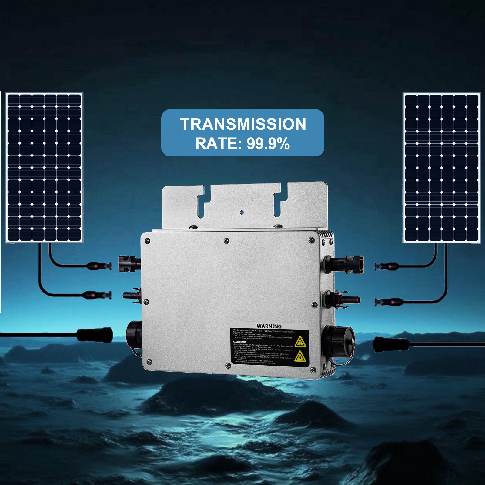 Vevor Zonne-netgekoppelde Micro-omvormer Voor Zonne-energie 700w Waterdicht Ip65