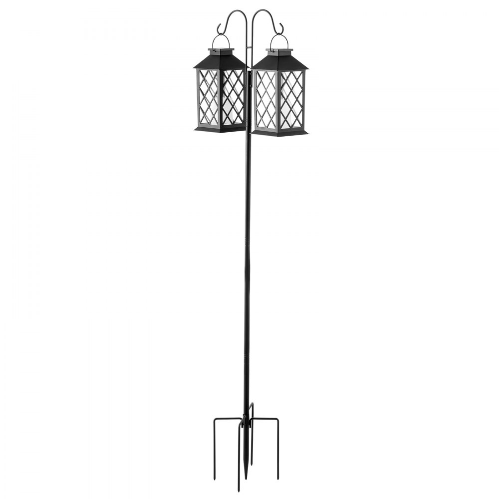 VEVOR Shepherd Hooks 8-pack, Shepherd Hooks 156 cm, dubbele tuinhaaklantaarnpaal, 1,9 cm dikke tuinhaken voor het ophangen van kolibrievoeders, plantenmanden, zonnelantaarns en windgongen