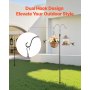 VEVOR Shepherd Hooks 8-pack, Shepherd Hooks 156 cm, dubbele tuinhaaklantaarnpaal, 1,9 cm dikke tuinhaken voor het ophangen van kolibrievoeders, plantenmanden, zonnelantaarns en windgongen
