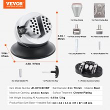 VEVOR Ball Vise, 3" Engraving Setting Tool, 360° Rotation Engraving Block Vise, 30 PCS Attachment Jewelry Engraving Block Tools Standard Block for Gemstone Inlay and Small-Scale Engraving