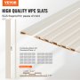 VEVOR Wood Slat Acoustic Panels, 8 PCS 96 x 6 inch, WPC Accent Wooden Wall Panels for Modern Interior Wall, Faux Wood Wall Board Panels for Stylish Decor and Noise Reduction, Matte White
