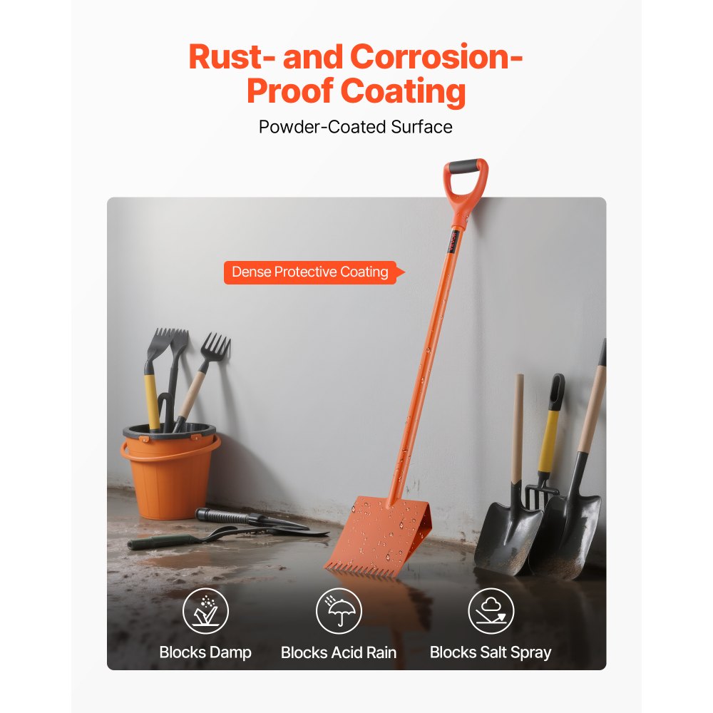 VEVOR Shingle Shovel 2 Pack, D-Grip Handle Shingle Roof Ripper, High Hardness 45# Steel & Lightweight Easy Tearing Off Roofing & Nails Tool, ideal for Commercial and Residential Use,Orange