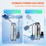 VEVOR Submersible Water Pump, 1300W 20000L/H, with 10 m Cord and Automatic Tethered Float Switch, Stainless Steel and Cast Iron for Dirty or Clean, Empty Garden Ponds, Swimming Pools, Hot Tubs