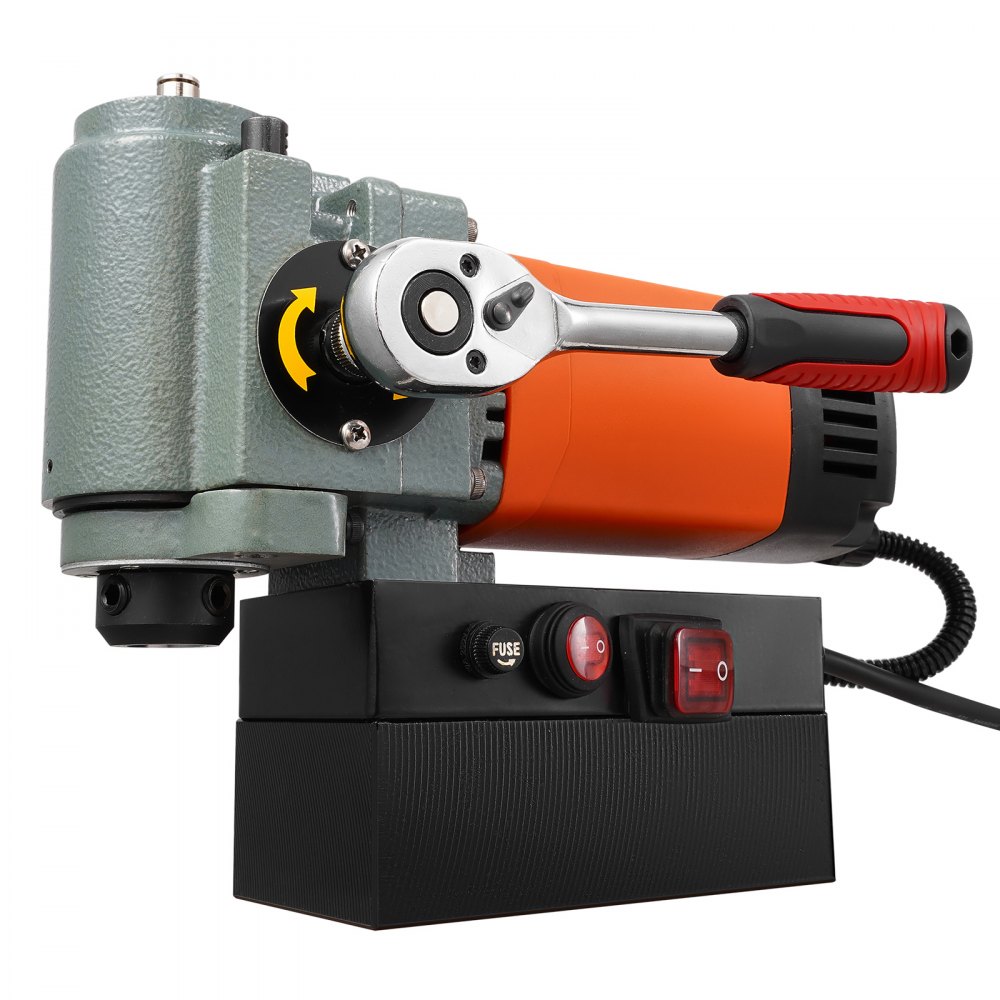 VEVOR Magnetische Boor, Kernboormachine 1300W, Platte Draagbare Magnetische Boor met Koeling en Overbelastingsbeveiliging, Magnetische Pers voor Apparatuurinstallatie, Industrie, Metaalbewerking, Oranje