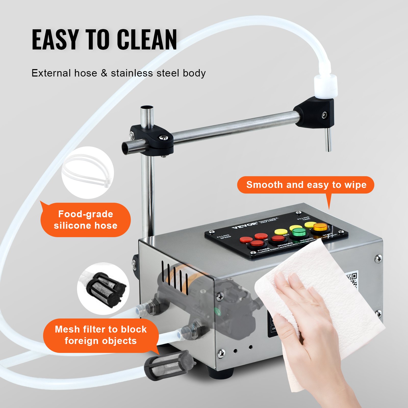 VEVOR Liquid Filling Machine, 10-4000ml Filling Capacity, Automatic Bottle Filler Machine Bottling Machine Digital Control for Milk, Water, Wine, Beverage, Soy Sauce, Vinegar, Alcohol (Single Nozzle)