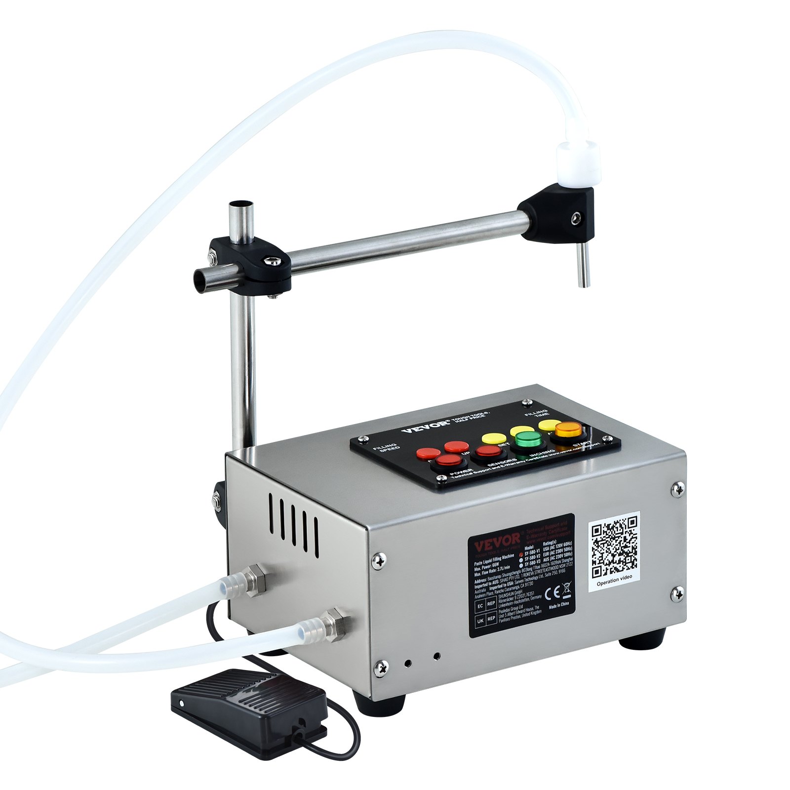 VEVOR Liquid Filling Machine, 10-4000ml Filling Capacity, Automatic Bottle Filler Machine Bottling Machine Digital Control for Milk, Water, Wine, Beverage, Soy Sauce, Vinegar, Alcohol (Single Nozzle)