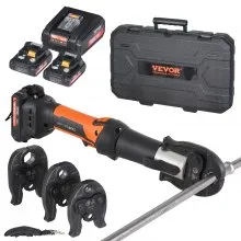 VEVOR krimptang en accuset, professionele krimptang, elektrische pijpkrimptang met M15-, M22- en M28-bekken, krimptangset met 2 x 18V 2.0Ah accu's, snellader en draagtas