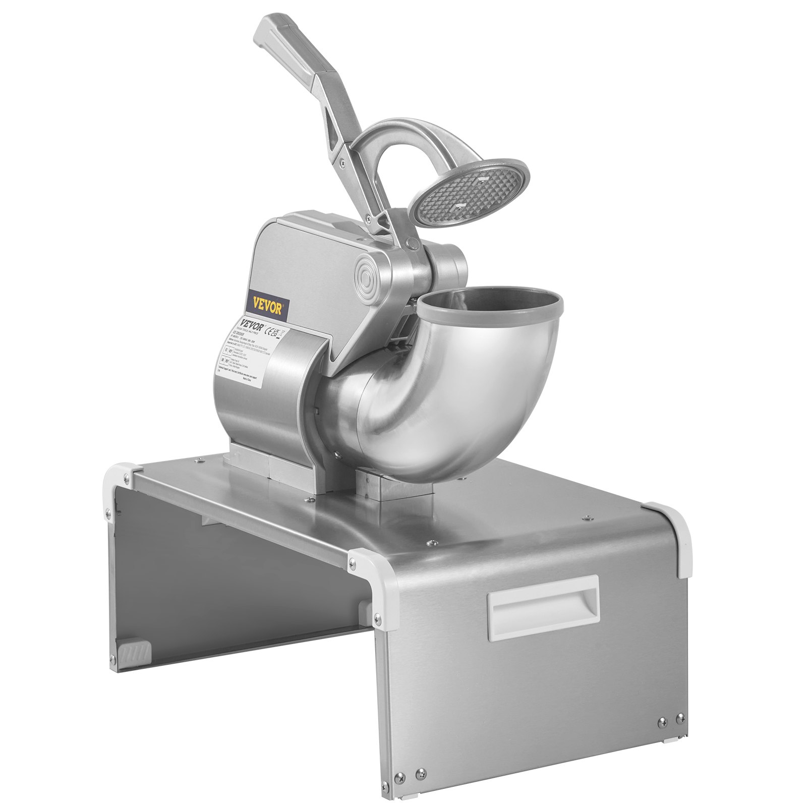 VEVOR Ice Crusher IJsschaafmachine 300 kg/u, roestvrijstalen ijscrusher 300 W, 575 x 310 x 480 mm Energiebesparende fabrikant met kunststof kom en 4 messen