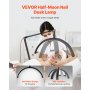 VEVOR tafellamp voor nagels met telefoonhouder (20W, max. hoogte 765 mm), nageltechnieklamp, nageltafellamp met verstelbare helderheid, tafellamp voor nagelstyliste, wimperverlenging