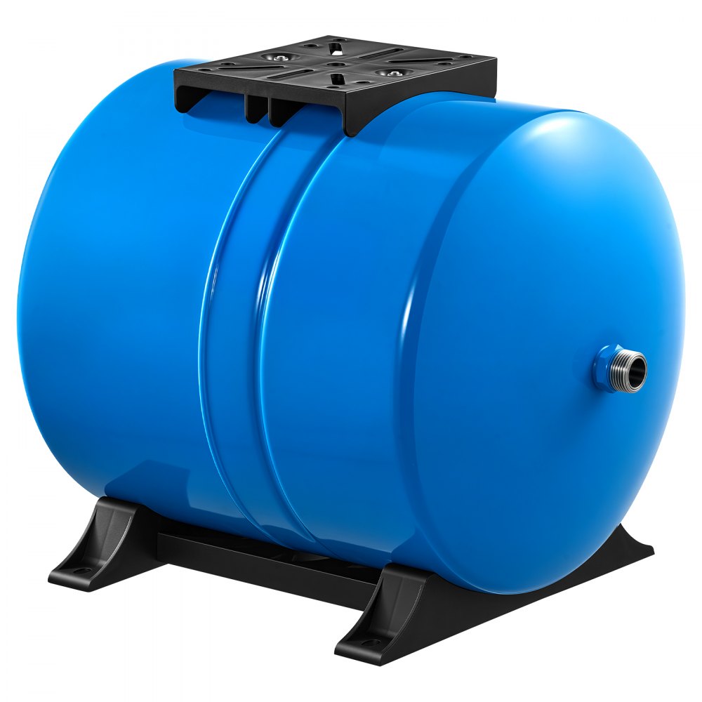 VEVOR expansievat 63,7 liter, horizontale druktank voor huishoudelijke watersystemen, voorgevuld drukvat voor thuisgebruik, landbouw, werkplaats, frame van koolstofstaal, met 1 inch BSPT-aansluiting, blauw