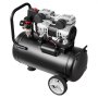 VEVOR 1,1 kW luchtcompressor, olievrije compressor met 24 liter luchttank, stille compressor met een capaciteit van 68 l/min bij 6,2 bar en een maximale druk van 8 bar, draagbare luchtcompressor met wielen en handvat voor werkplaats en doe-het-zelf.