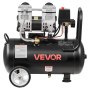 VEVOR 1,1 kW luchtcompressor, olievrije compressor met 24 liter luchttank, stille compressor met een capaciteit van 68 l/min bij 6,2 bar en een maximale druk van 8 bar, draagbare luchtcompressor met wielen en handvat voor werkplaats en doe-het-zelf.