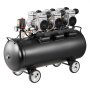 VEVOR 100L Air Compressor, 3KW Oil-Free Air Compressor Tank, 198 L/min at 6.2 Bar, Max 8 Bar Pressure, Portable on Wheels for Auto Repair, Tire Inflation, Spray Painting, Woodworking Nailing