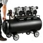 VEVOR 100L Air Compressor, 3KW Oil-Free Air Compressor Tank, 198 L/min at 6.2 Bar, Max 8 Bar Pressure, Portable on Wheels for Auto Repair, Tire Inflation, Spray Painting, Woodworking Nailing