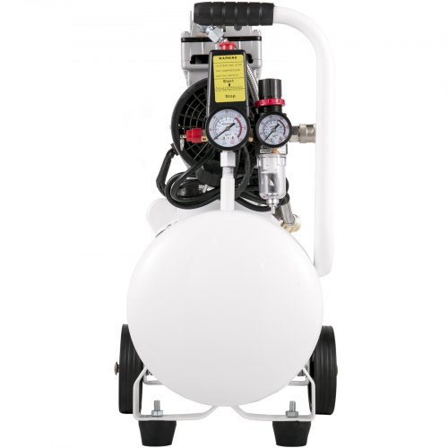 VEVOR Kompressor 8L Silent Druckluftkompressor 900W (1,2PS) 3,5 MPa, 2800U/min, 70dB, 6-8Bar, Ölfreier Druckbehälter Flüsterkompressor Ideal zum Aufpumpen von Reifen Autoreparaturen Holzarbeiten