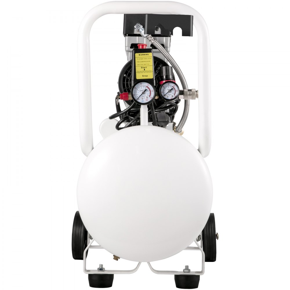 VEVOR Whisper Compressor 50 L, stille olievrije compressor 750 W, olievrije luchtcompressor 68 dB, luchtcompressor 230 V, stille luchttank met een afzuigvolume van 170 l/min en ingebouwde afzuigventilator.