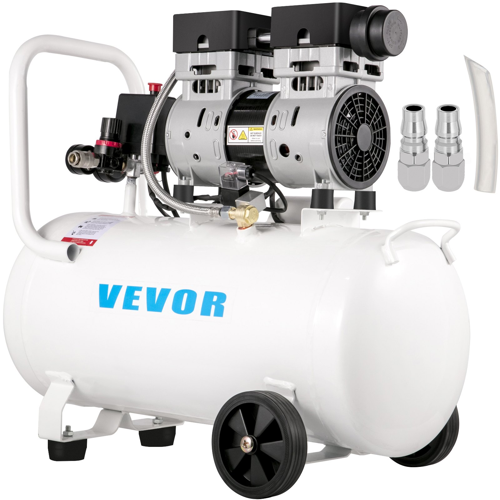 VEVOR Whisper Compressor 50 L, stille olievrije compressor 750 W, olievrije luchtcompressor 68 dB, luchtcompressor 230 V, stille luchttank met een afzuigvolume van 170 l/min en ingebouwde afzuigventilator.