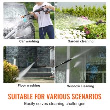 VEVOR battery-powered high-pressure cleaner, wireless water pressure cleaner, spray gun, pressure washer gun (220W 21V, 40bar, for mobile cleaning and irrigation, 4L/min, incl. accessories, charger)