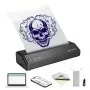 VEVOR Tattoo Transfer-sjabloonprinter, draadloze Bluetooth-tatoeage-sjabloonprinter met 10 stuks transferpapier en stoffen zak, draagbare tattoo-printer voor Android en iOS-telefoon