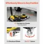 VEVOR Low-Profile Trolley Jack & 360° wielen, 2,5 ton hefvermogen, dubbele zuiger snelhefpomp, 95–475 mm hefhoogte, hydraulische krik voor compacte SUV's, geel + zwart