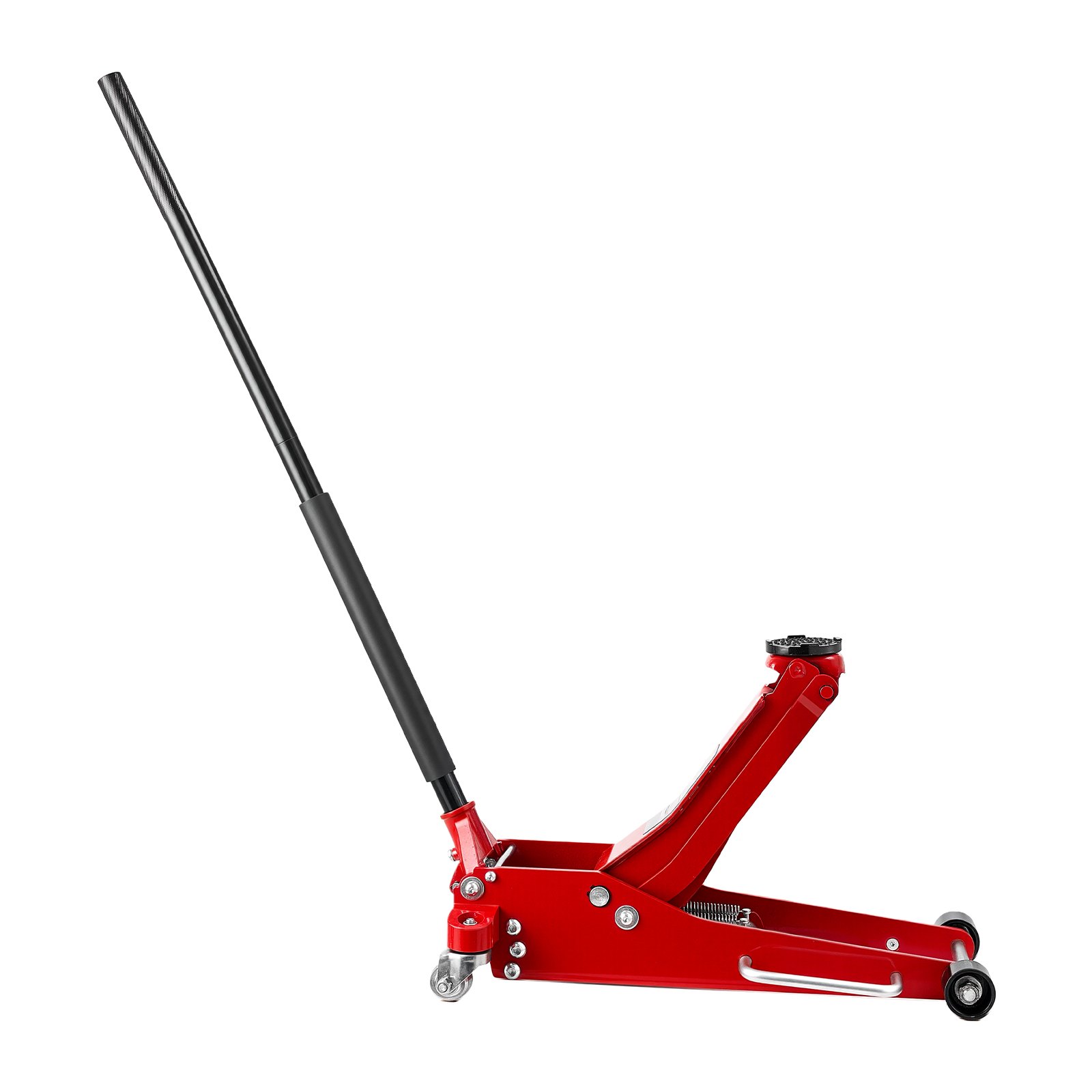 VEVOR hydraulische krik, 3 ton hefvermogen, platte aluminium krik met dubbele zuiger snelhefpomp, autokrik voor sportwagens, SUV's en pick-ups, hefbereik 85-515 mm, rood