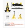 VEVOR Laagprofiel hydraulische krik met steunen, 2 ton hefvermogen, snelwerkende pomp met enkele zuiger, hefhoogte 13-31 cm, hydraulische krik voor compacte SUV's, geel + zwart