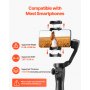 VEVOR Smartphone Gimbal Stabilisator, 3-assige stabilisatie met gezicht/object tracking, statief, draagbare en opvouwbare handheld stabilisator voor video-opnames, DC 3,5-4,2V