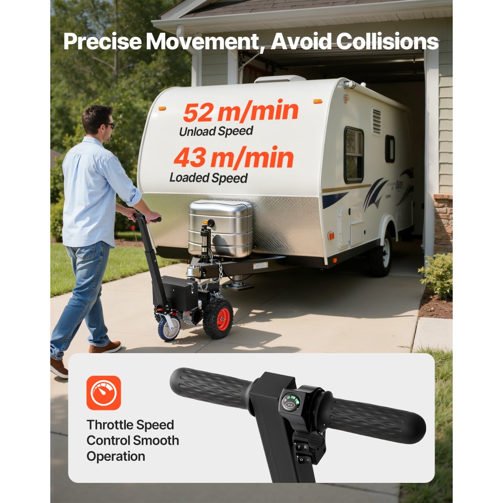 VEVOR Electric Trailer Dolly, 1633 kg Max Trailer Weight 272 kg Max Tongue Weight, DC 24V 800W Motorized Trailer Dolly with 50 & 47.6 mm Hitch Balls for RV Campers, Cargo & Utility, Boat Trailers