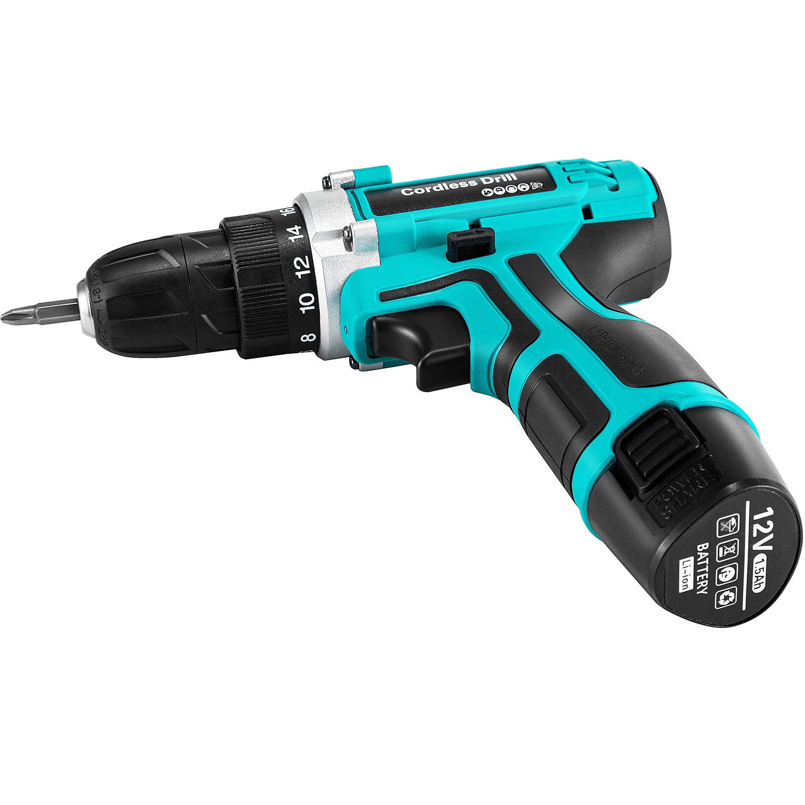 VEVOR Accuboormachine 200 x 200 x 60 mm Draadloze Boormachine 12 V Klopboormachine met LED-licht, Rubberen Grip en Krachtig Accessoirepakket Ideaal voor Huis-, Garage-, Tuin- en Doe-het-zelf-klussen