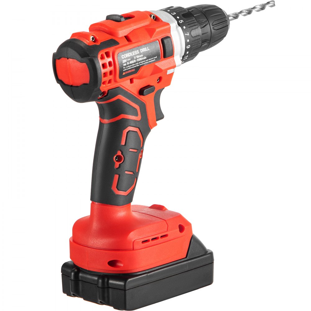 VEVOR Accuboormachine 0-400 of 0-1500 RPM Draadloze Boormachine 20 V Klopboormachine met LED-licht, Rubberen Grip en Krachtig Accessoirepakket Ideaal voor Huis-, Garage-, Tuin- en Doe-het-zelf-klussen