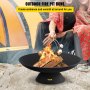 VEVOR Vuurkorf Buiten 76 cm Diameter Vuurschaal Zwarte Outdoor Fire Bowl Gemaakt van Geschilderd Gietijzer met 2-in-1 Functionele, Basis en Brandhoutstok Toegepast in Tuinen Parken Achtertuinen enz