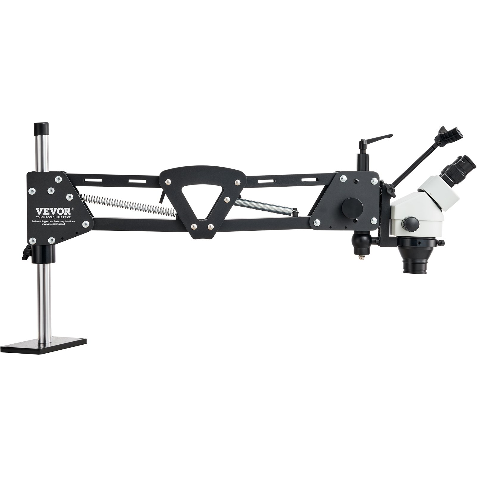 VEVOR Multi-Directional Microscope with Spring Bracket, 7X-45X Magnification Jewelry Microscope, Micro Jewelry Inlaid Stand with Integrated USB Ring LED Light, Jewelers Microscope for Jewelry Inlay