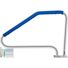 VEVOR Zwembadleuning Ladderleuning Rvs Rail Bodemplaat 125,5x86,4 cm Beladen 170kg