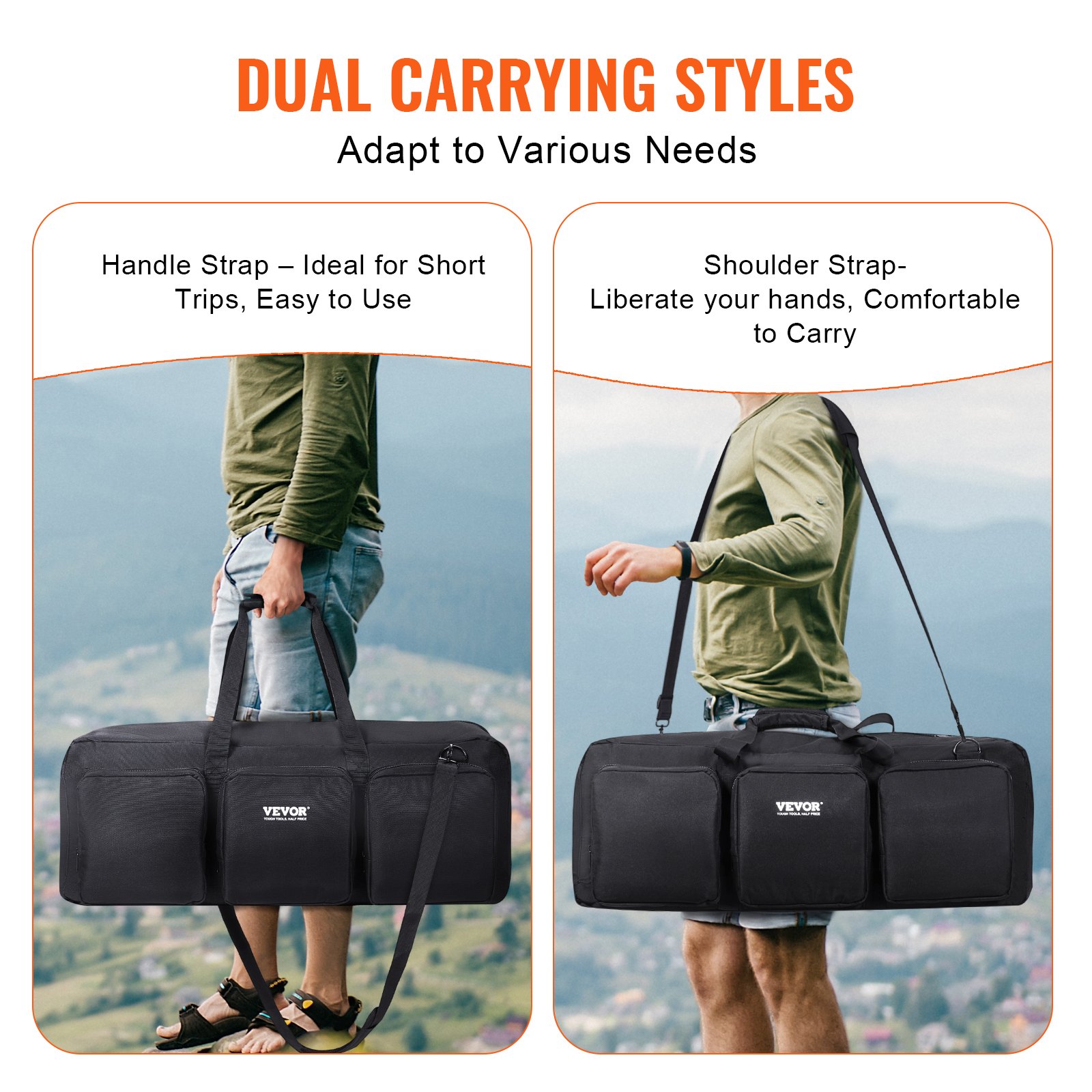 VEVOR Telescope Case, 762 mm, Telescope Storage Bag with Fixed Buckles, Multi-Pocket and Detachable Divider, Shock-Absorbent Telescope Carrying Case for Optical Tube & Tripod, Counterweight Pocket